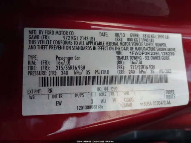 1FADP3K23EL128239 Ford FOCUS SE