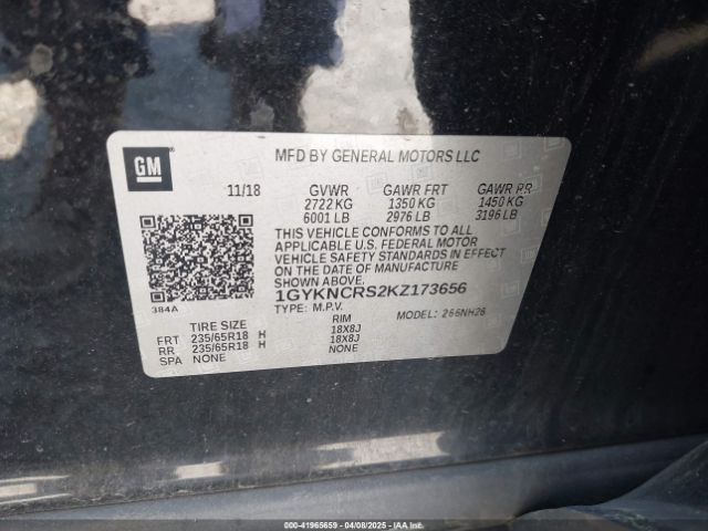 1GYKNCRS2KZ173656 Cadillac XT5 LUXURY