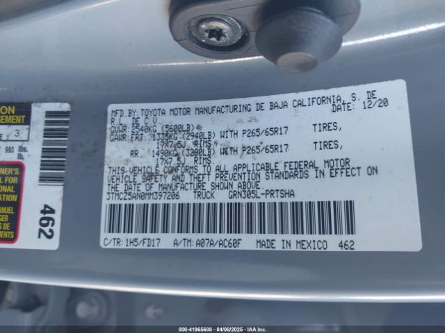 3TMCZ5AN0MM397206 Toyota Tacoma Trd Sport