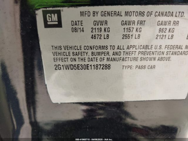 2G1WD5E30E1187288 Chevrolet IMPALA LIMITED POLICE