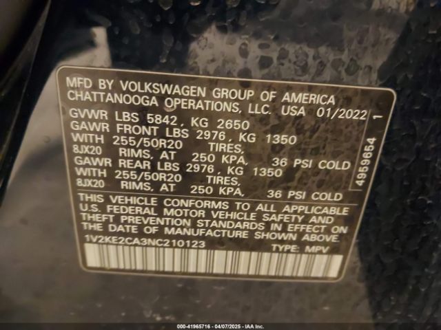 2022 VOLKSWAGEN ATLAS CROSS SPORT 1V2KE2CA3NC210123 Photo 8
