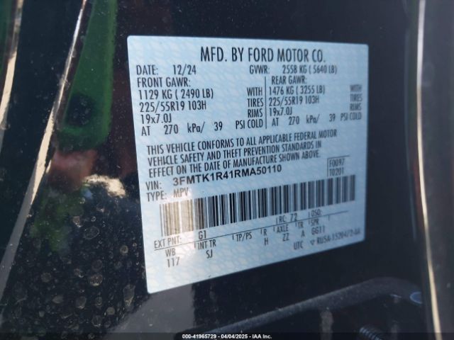 3FMTK1R41RMA50110 Ford Mustang Mach-e Select