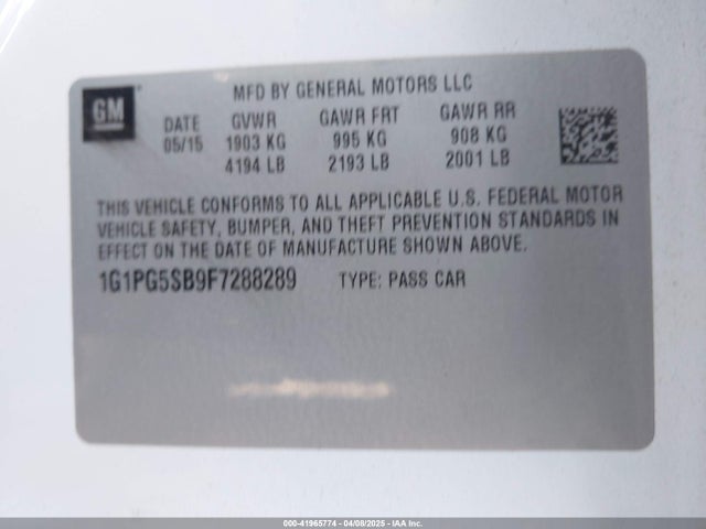 1G1PG5SB9F7288289 Chevrolet CRUZE LTZ