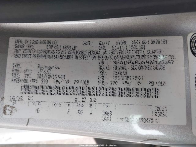 2017 FORD FIESTA 3FADP4BJ6HM125397 Photo 8