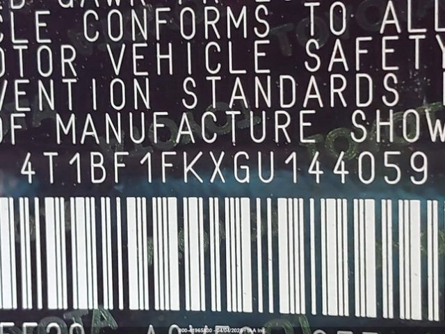 4T1BF1FKXGU144059 Toyota CAMRY SE