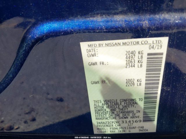 2019 NISSAN LEAF 1N4AZ1CP2KC314569 Photo 8