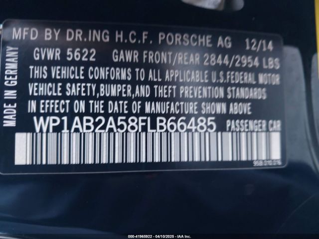 WP1AB2A58FLB66485 Porsche MACAN S