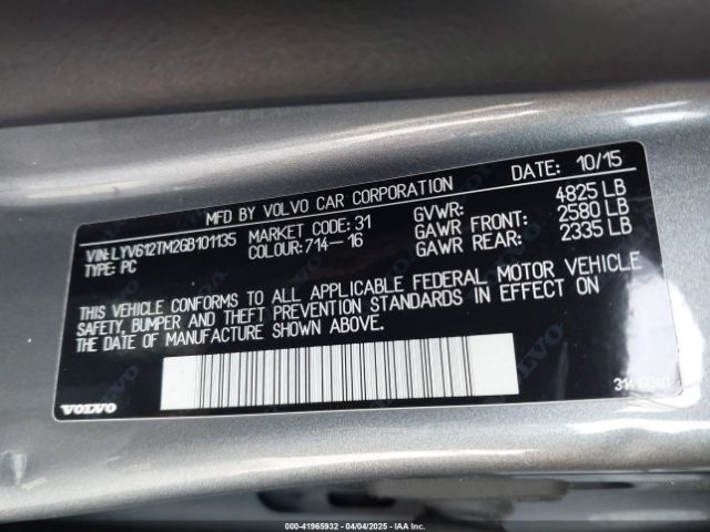 LYV612TM2GB101135 Volvo S60 Inscription T5 Platinum