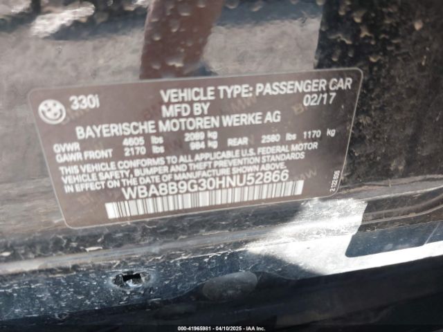 WBA8B9G30HNU52866 BMW 330I