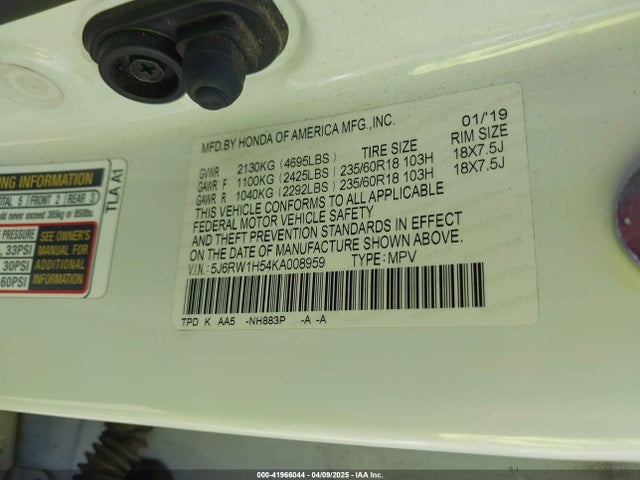 5J6RW1H54KA008959 Honda CR-V EX
