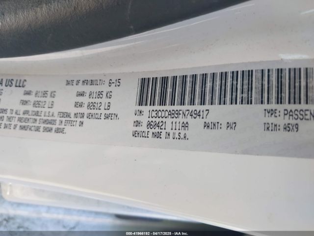 2015 CHRYSLER 200 1C3CCCAB9FN749417 Photo 8
