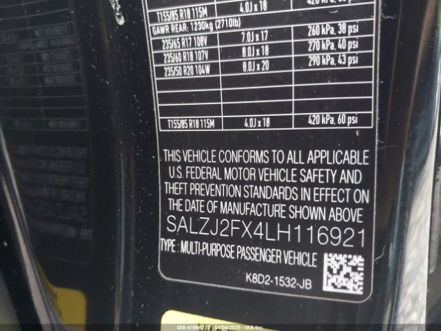 SALZJ2FX4LH116921 Land Rover Range Rover Evoque S