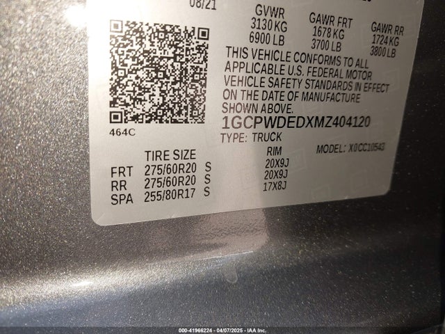 1GCPWDEDXMZ404120 Chevrolet l84