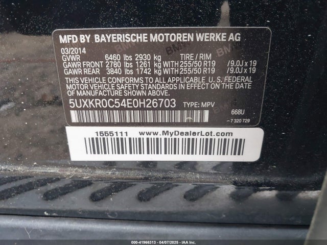 5UXKR0C54E0H26703 BMW X5 Xdrive35i