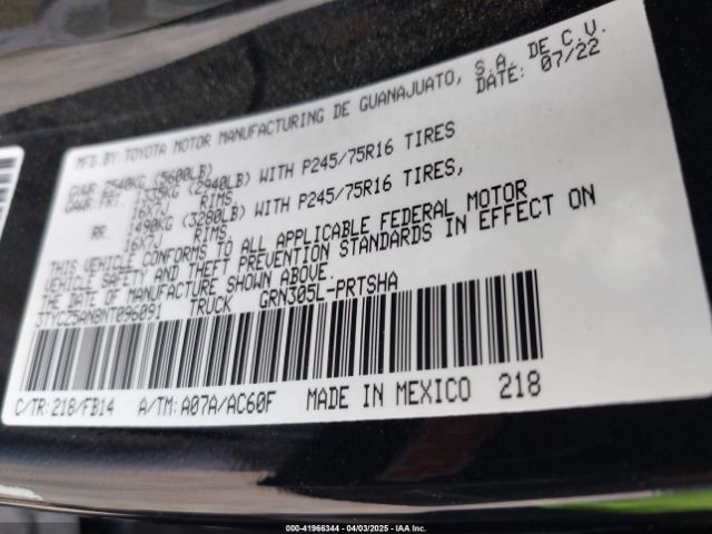 3TYCZ5AN8NT096091 Toyota Tacoma Sr V6