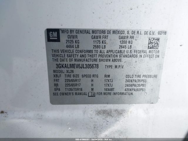 3GKALMEV6JL305678 GMC Terrain Sle