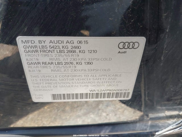 WA1L2AFP8GA008797 Audi Q5 2.0t Premium