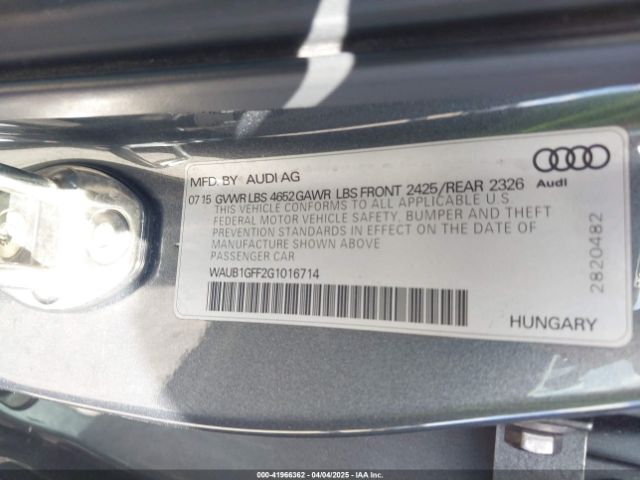 WAUB1GFF2G1016714 Audi S3 2.0t Premium Plus