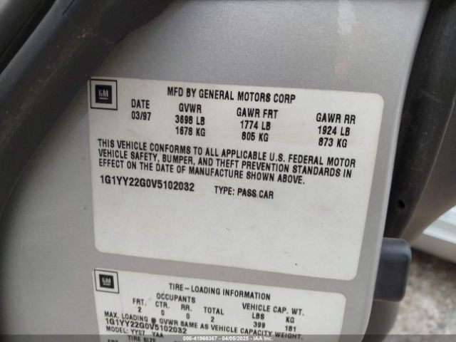 1997 CHEVROLET CORVETTE 1G1YY22G0V5102032 Photo 8