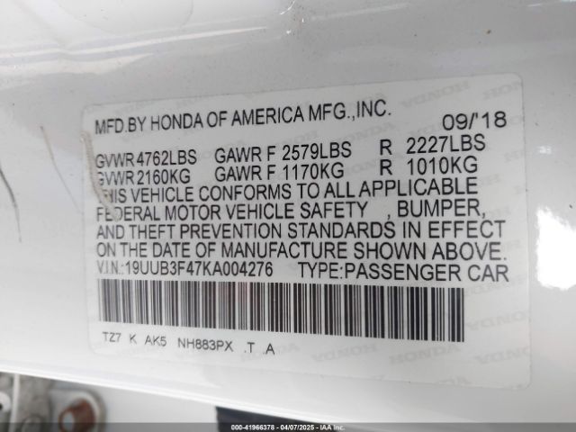 19UUB3F47KA004276 Acura Tlx Tech Pkg