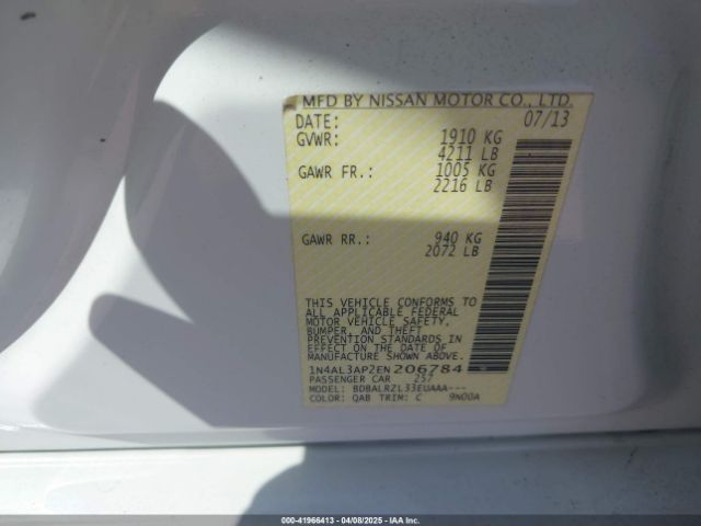 1N4AL3AP2EN206784 Nissan Altima 2.5 S