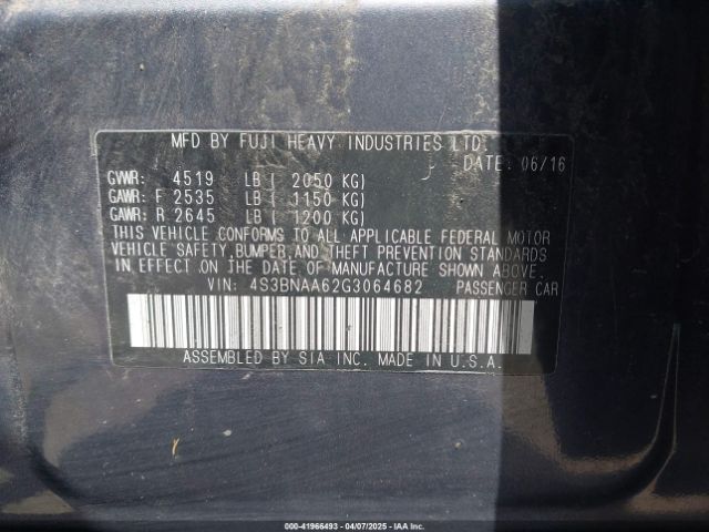 4S3BNAA62G3064682 Subaru Legacy 2.5i