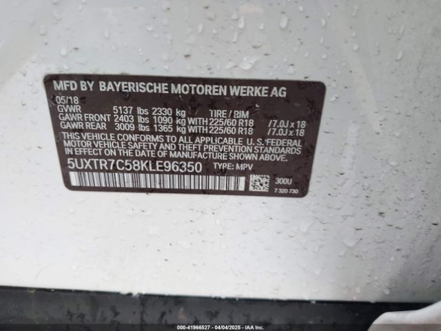 5UXTR7C58KLE96350 BMW X3 Sdrive30i