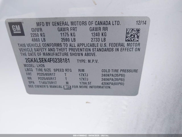 2GKALSEK4F6238181 GMC Terrain Slt-1