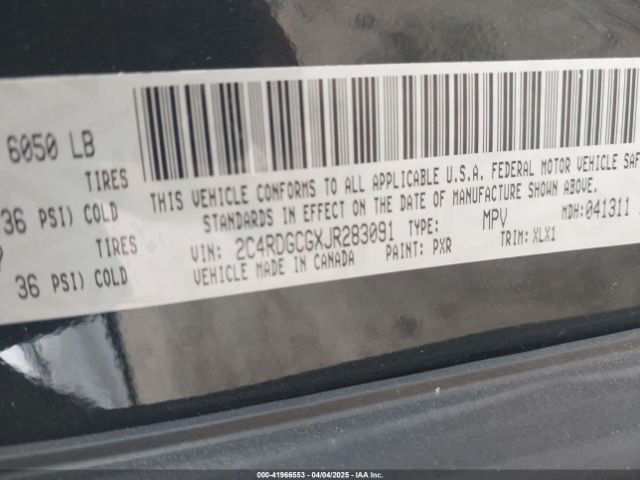 2C4RDGCGXJR283091 Dodge Grand Caravan Sxt