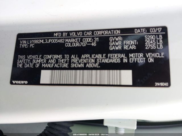 LVY992ML3JP005482 Volvo S90 T6 Inscription