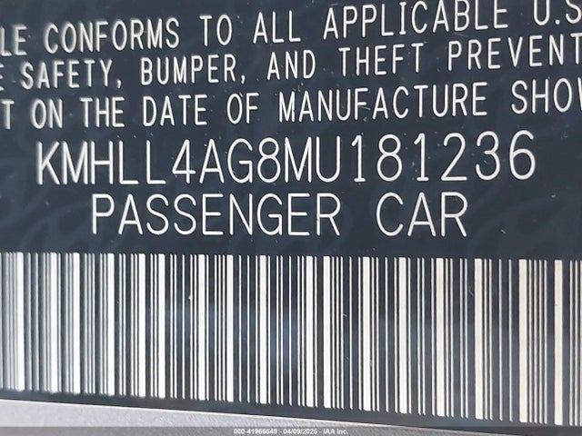 KMHLL4AG8MU181236 Hyundai ELANTRA SE