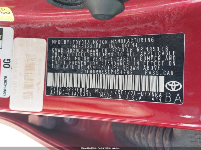 Toyota 2zr-fe 2014 5YFBURHE5EP154783 Image 9
