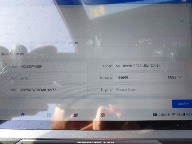3VW5A7AT8FM818972 Volkswagen Beetle 2.0l Tdi