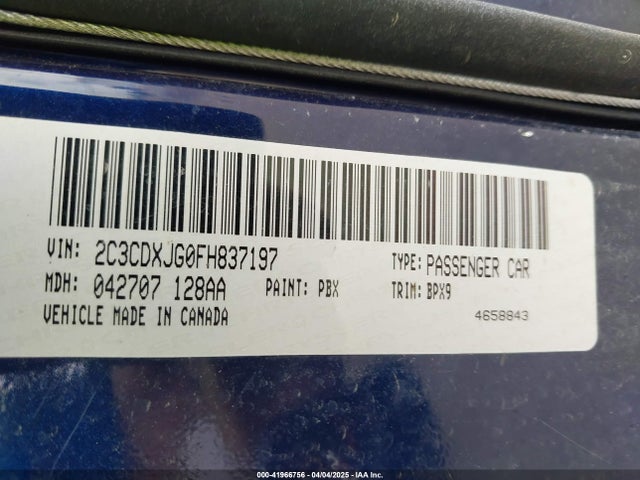 2C3CDXJG0FH837197 Dodge Charger Sxt