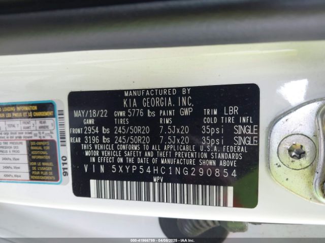 2022 KIA TELLURIDE 5XYP54HC1NG290854 Photo 8
