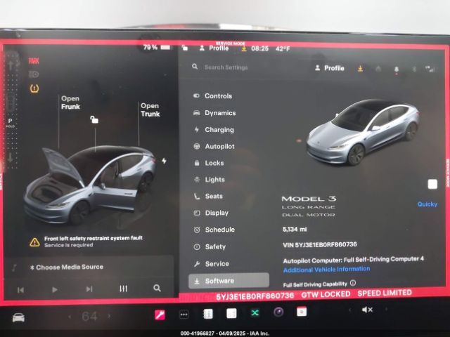 5YJ3E1EB0RF860736 Tesla Model 3 Long Range Dual Motor All-wheel Drive