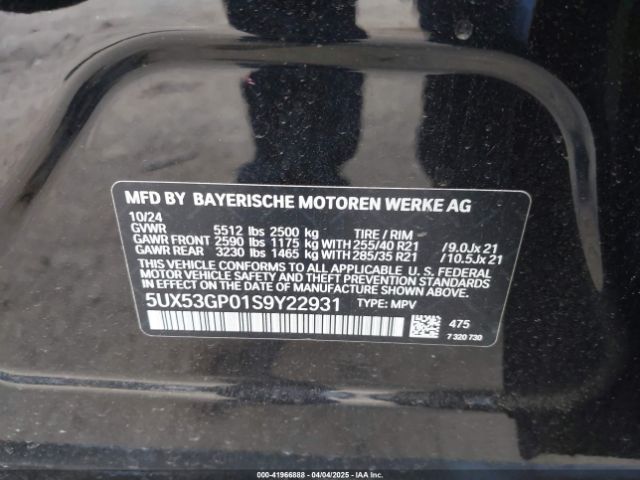 5UX53GP01S9Y22931 BMW X3 30 Xdrive