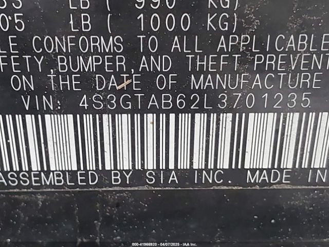 4S3GTAB62L3701235 Subaru Impreza 5-door