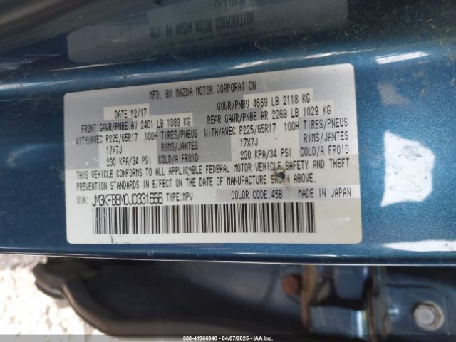 JM3KFBBM0J0331656 Mazda CX-5 SPORT