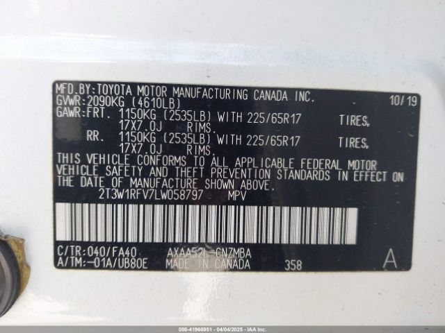 2T3W1RFV7LW058797 Toyota a25a-fks