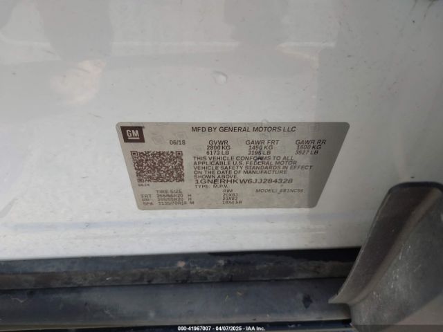 1GNERHKW6JJ284328 Chevrolet Traverse 3lt