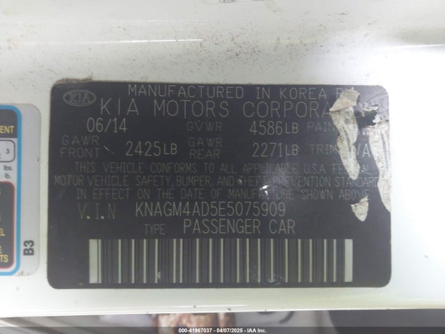 KIA Optima Hybrid Lx 2014 KNAGM4AD5E5075909 Image 9