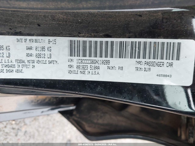1C3CCCCG6GN110289 Chrysler 200 C