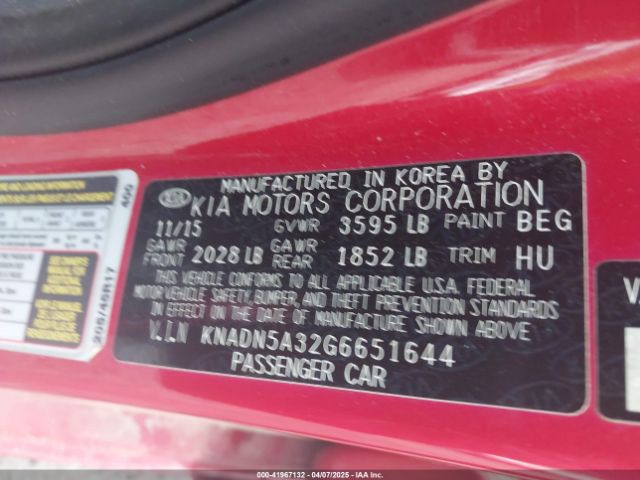 KNADN5A32G6651644 KIA Rio Sx