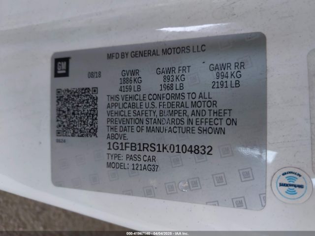 1G1FB1RS1K0104832 Chevrolet Camaro 1lt