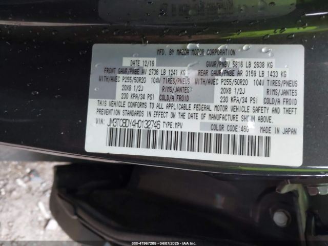 JM3TCBDY4H0132746 Mazda Cx-9 Grand Touring