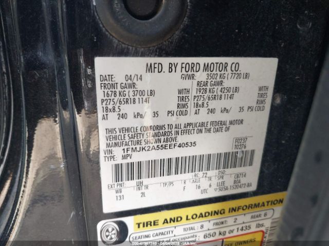 1FMJK2A55EEF40535 Ford Expedition El Limited