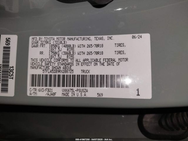 5TFLA5DB9RX208725 Toyota Tundra Sr5 4wd