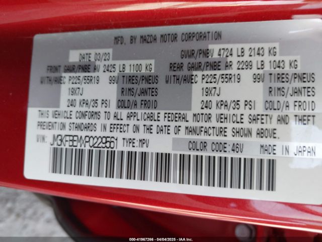 JM3KFBEMXP0229561 Mazda Cx-5 2.5 S Premium Plus