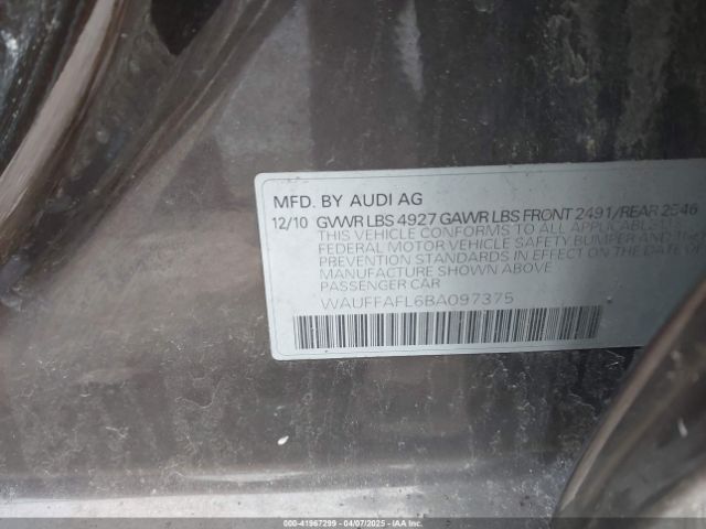 2011 AUDI A4 WAUFFAFL6BA097375 Photo 8